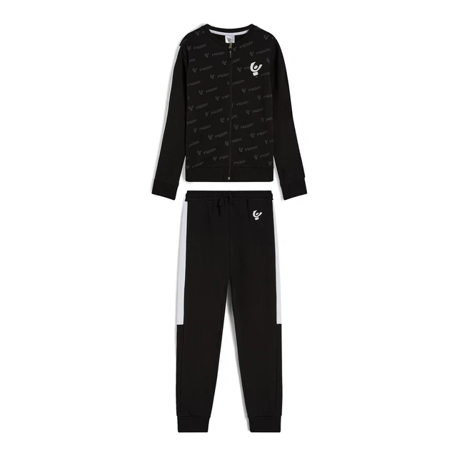FREDDY  Tuta bambina con felpa zip e bande in contrasto colore