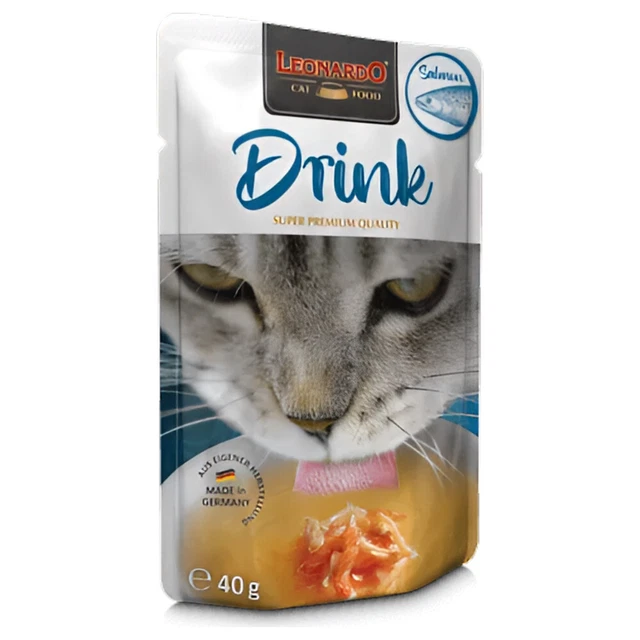 Leonardo bebida salmón 40 g, agua para gatos, NUEVO