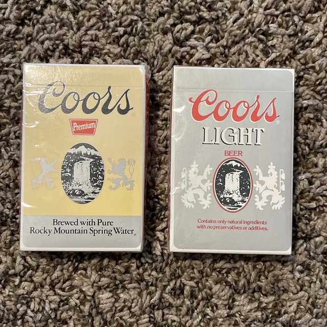 2 VINTAGE COORS PREMIUM BEER PLAYING CARDS  NEW SEALED plastic coated USA