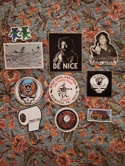 20 Grateful Dead Stickers Lot  (Sperry Jerry Garcia/Phil Lesh/Tupac) See Pics!!