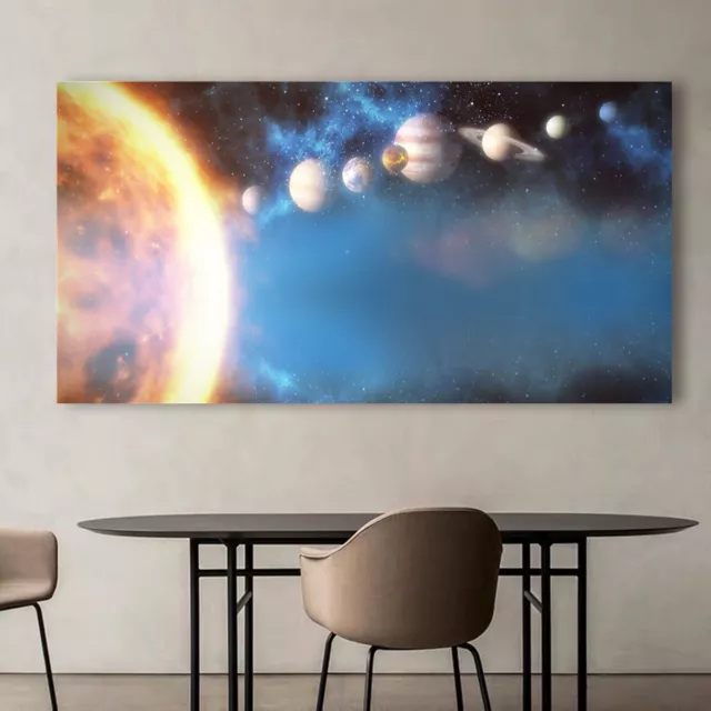 Nine Planets Solar System Art Paint Silk Canvas Poster Wall Prints Decor A1008