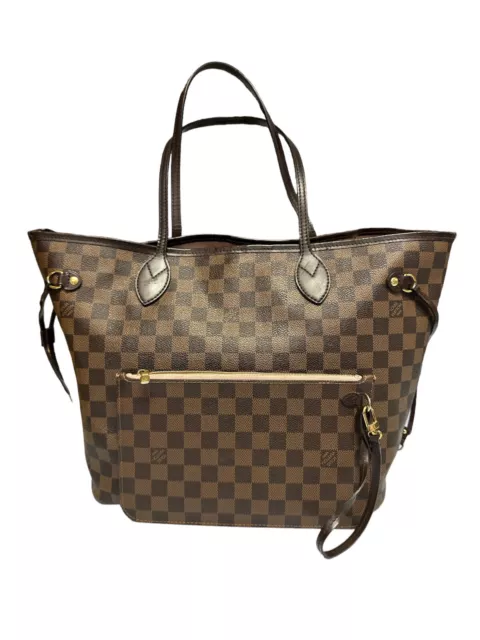 Louis Vuitton Neverfull MM Damier Ebene Tote Shopping Bag+Zip Pouch Private Sale
