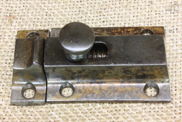 Old Cabinet Jelly Cupboard Latch Catch Rustic Brass Iron 2 1/2” Vintage restored