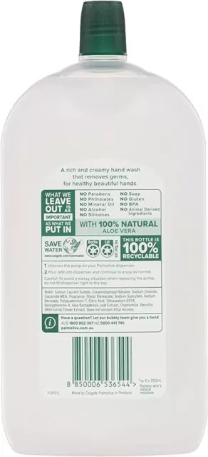 6 pack Palmolive Antibacterial Liquid Hand Wash Soap 6L(6 x 1L packs)AU 2