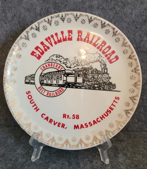 Charming Vintage Edaville Railroad Souvenir Plate, Cranberry Belt, So. Carver Ma