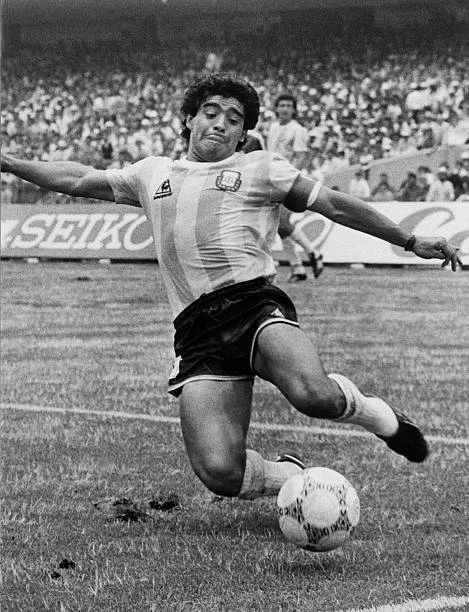 Photo Ancienne Diego Maradona - Argentine - Coupe Du Monde 1986 - Tirage Vintage