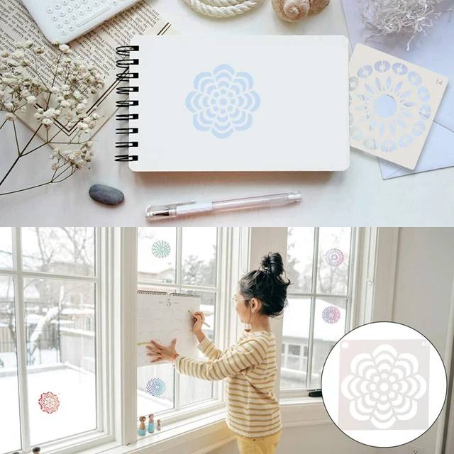 56 Pcs Kinderschablonen Aus Kunststoff Mandala-Vorlage Kuchenform Zeichenbrett
