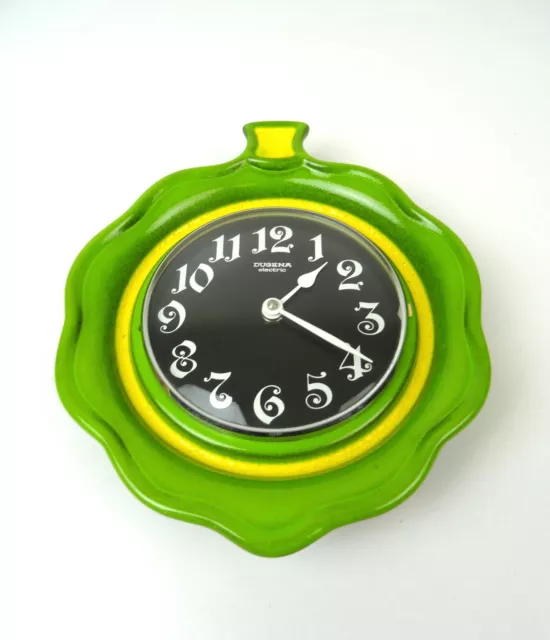 Rare Original Mid Century 70S Pop Art Ceramic Vintage Wall Clock By Dugena