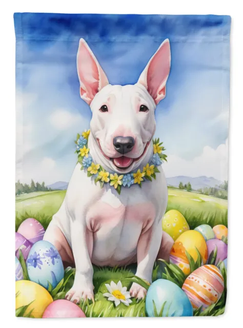English Bull Terrier Easter Egg Hunt Flag Canvas House Size DAC5019CHF