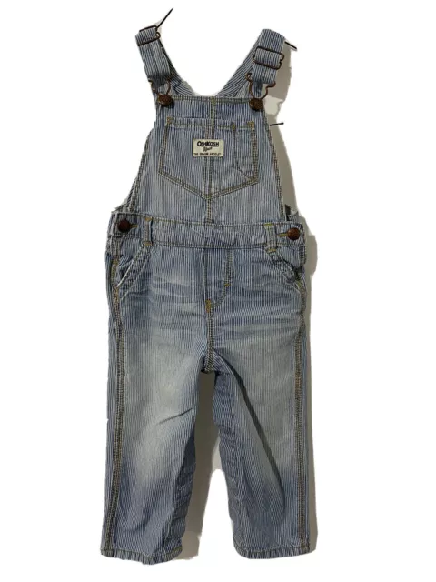 Oshkosh Bgosh Vestback Overalls Railroad Engineer Stripe Bibs one Piece Size 18M