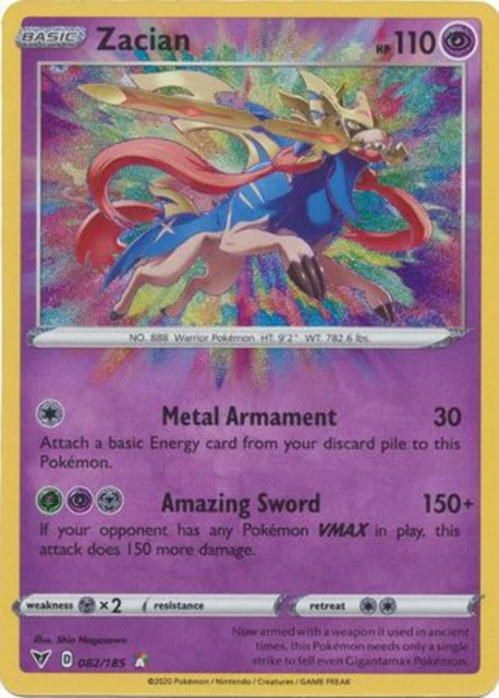 Pokemon Card Vivid Voltage 082/185 82/185 Zacian Amazing Rare