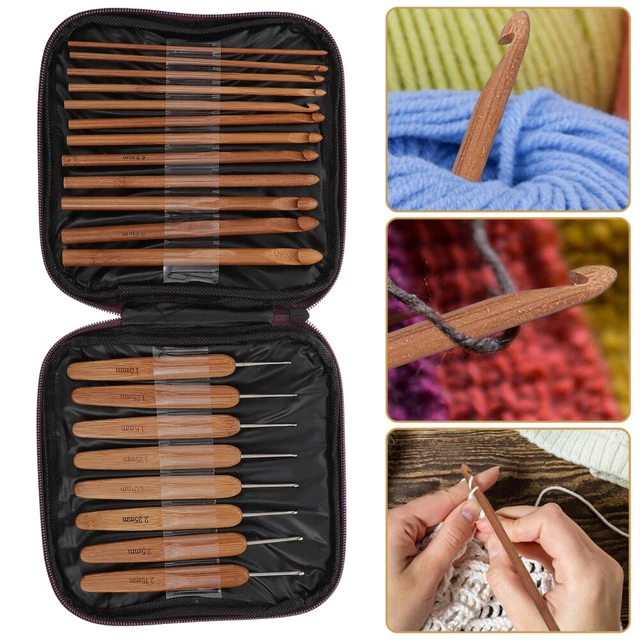 Aguja de ganchillo para el cabello suéter madera hilo hecho a mano ganchillo