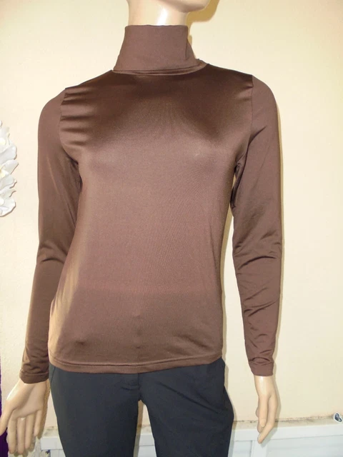 Sous-Pull Marron Col Roulé - Taille T2 (38/40) - 100% Coton - Manches Longues - Neuf Sans Étiquette