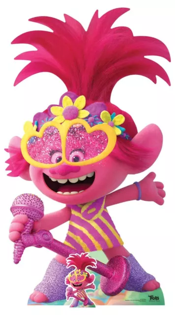 Princesse Coquelicot Chantant Officiel Trolls World Tour Lifesize Carton Découpe