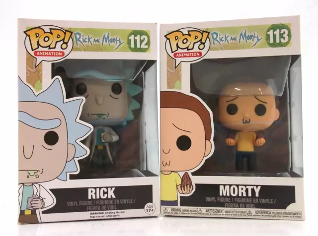 Rick and Morty Funko Pop Animation 112 & 113 Bundle Boxed #L3