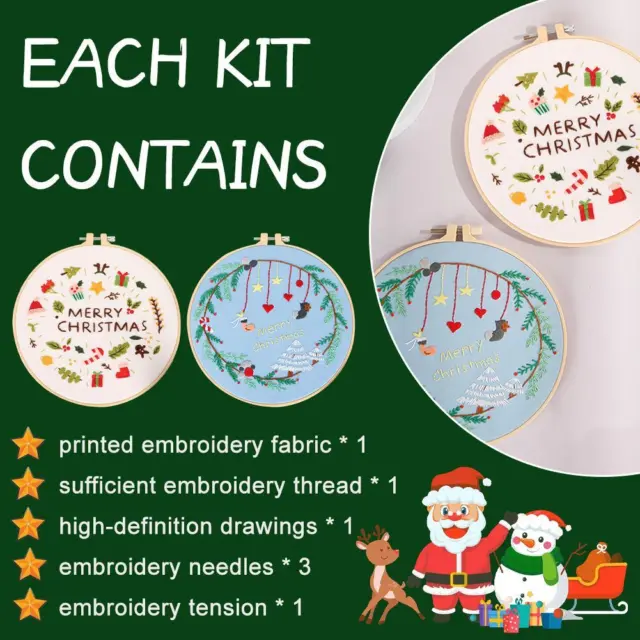 Christmas Embroidery Cross Stitch Kit Set For Beginners-Handmade Embroidery-Hot
