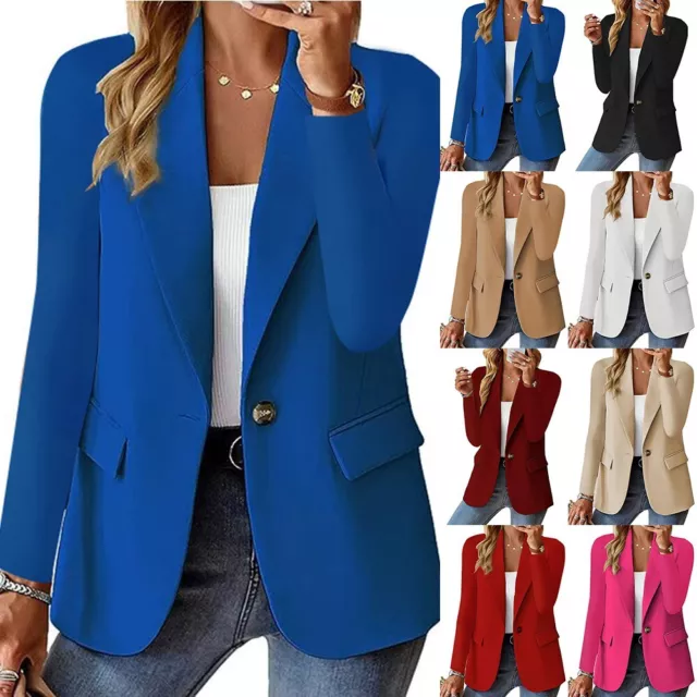 Simple and Versatile Ladies Loose Cardigan Coat Stylish Long Sleeve Blazer