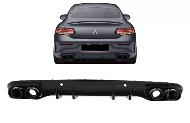 Diffuseur Double Conseils pour Mercedes C C205 A205 14-19 C43 Look Night Package