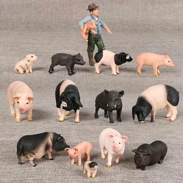 Schwein Figur Miniatur Bauernhof Ferkel Statue Deko klein Wildschwein Tier Neue