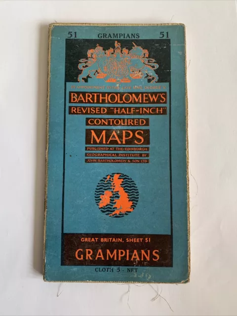 Grampians Vintage Bartholomews Half Inch Old Map 1959 Loch Ness Ericht