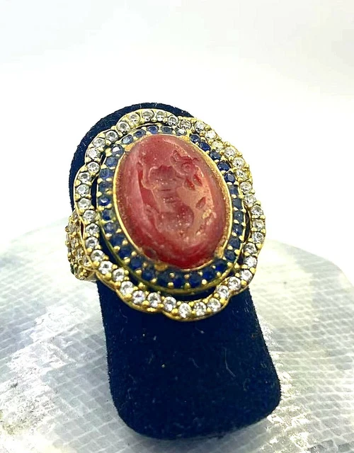 Anello Antico Vintage Anello Da Uomo In Pietra Di Agata