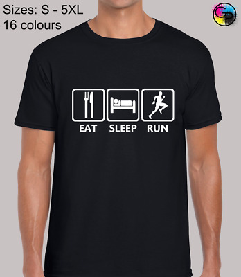 Eat Sleep Run Gift for Runner Regular Fit T-Shirt Top TShirt Tee for Men