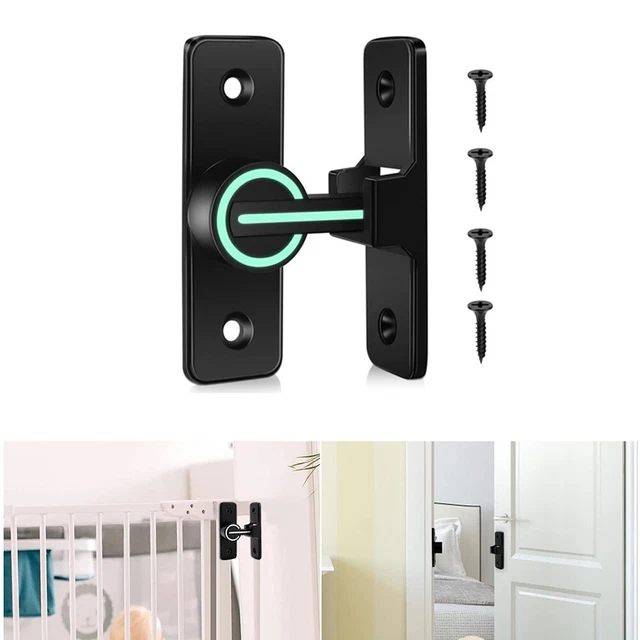 Barn Door Lock Latch 90° Bathroom Cabinets Door Door Bolt Night Light Mode