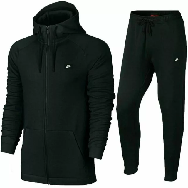 Nike Air Mens Tracksuit Fleece Hoodie Joggers Sweatpants Hoody Bottoms New Black