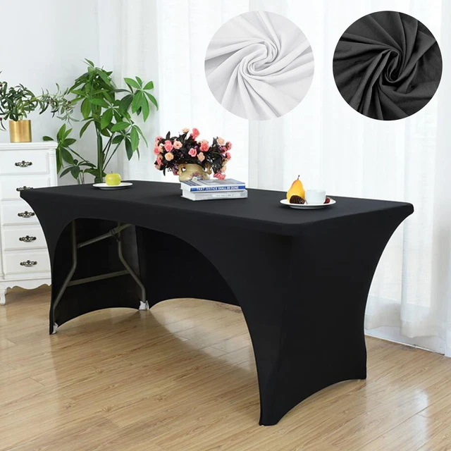 Tovaglia Elasticizzata 6 Piedi (183 Cm) In Spandex - Nero, Perfetta Per Feste E Eventi