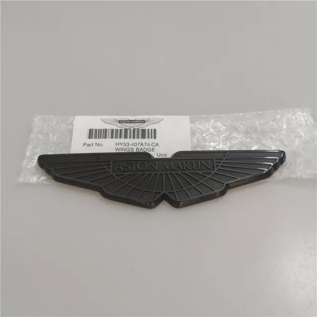 1X Genuine Aston Martin DB11 Bonnet/Boot Black Chrome Badge HY53-407A74-CA（15CM）