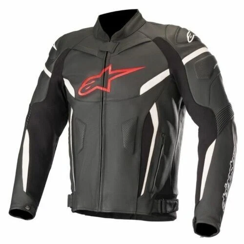 Alpinestars Gp Forti R V2 Pelle Giacca da Moto Nero Rosso - EU52