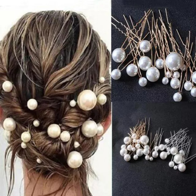 Boda Novia Perla Cabello Alfileres Flor Cristal Clips Cabello Dama de honor Joyería Nuevo 3