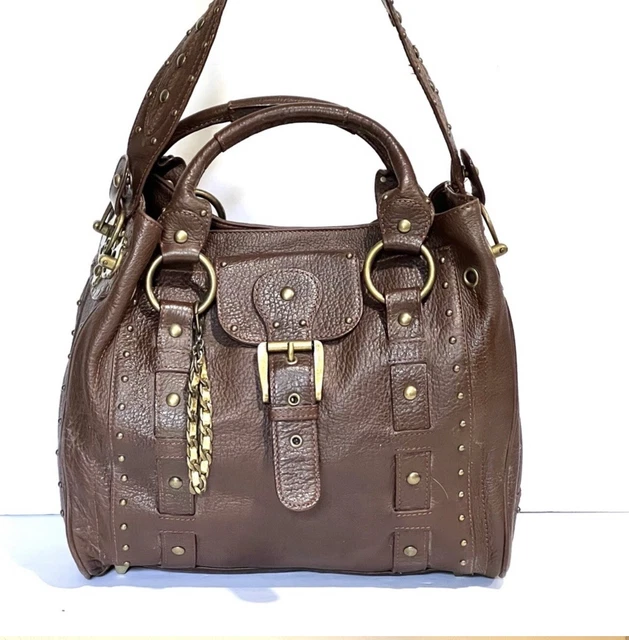 VTG Y2K Rare Betsey Johnson “Good Girl” Brown Leather Hobo Shoulder Handbag