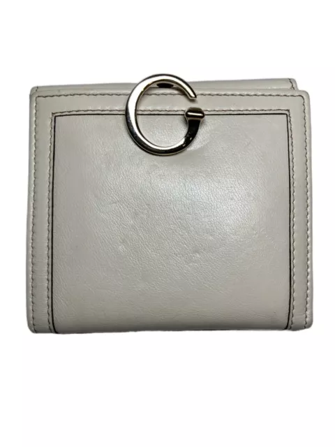 Vintage Gucci Horsebit Bifold Wallet White Off-White Gold Hardware & Leather