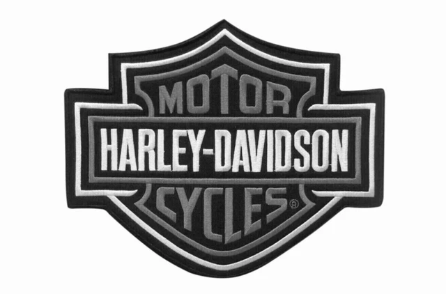 Harley-Davidson 4.5 in. Embroidered Trademark Bar & Shield Emblem Patch -  Gray, Harley Davidson 