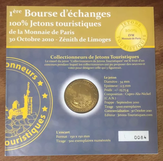 87 Limoges Jetons Touristiques Encart Mdp 2010 Médaille Monnaie De Paris Tokens