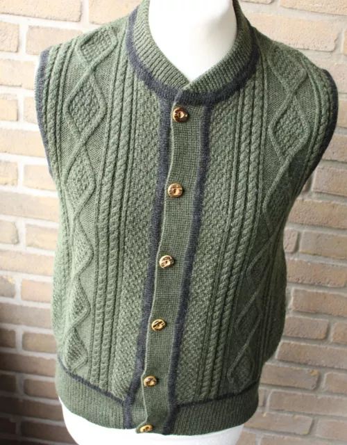 Hundt Modell Trachten Walk Weste  Gr 46 Herren Strick Zopf Wolle
