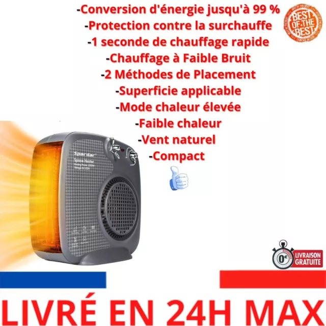 Chauffage Salle De Bain Soufflant Ninonly 1200w PTC Radiateur Soufflant  Salle De Bain avec 90° Oszillation, 6 Modes, Rapide en 3 Secondes,  Protection Multiple pour Salle de Bain, Bureau, Salon : 