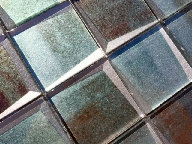 Mosaico de Vidrio Azulejos 3D Óptica Antiguo Verde Pared Cocina Baldosas Espejo 2