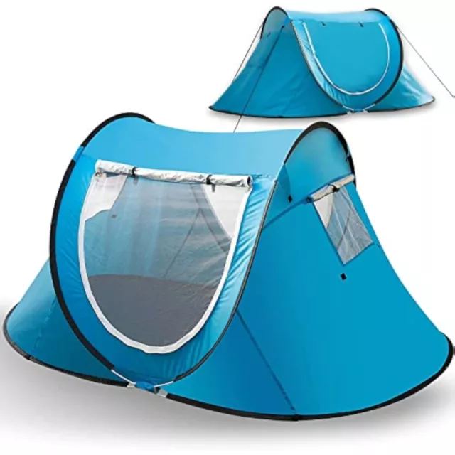 POP-UP TENT SKY BLUE And Automatic Instant Portable Cabana Beach, Camping Tent