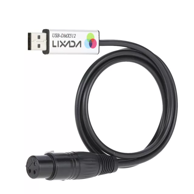 Lixada USB to DMX512 Interface Adapter Satge Lighting Controller Dimmer DMX512 3