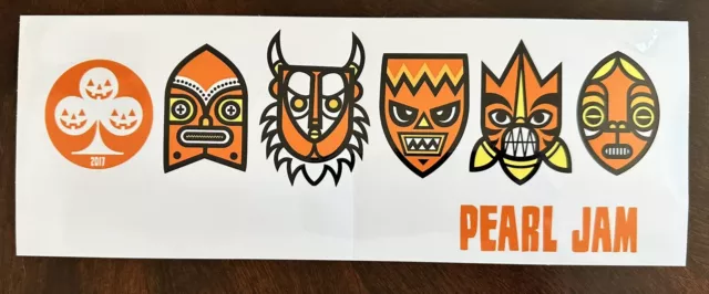 Pearl Jam Halloween Sticker 2017 Ten Club Eddie Vedder Original 4”x 11”