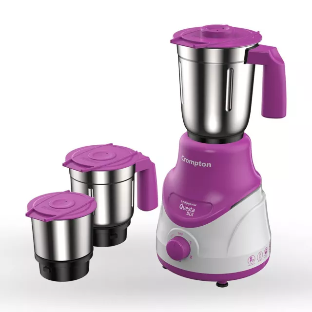 Batidora Crompton Questa Dlx Mixer Grinder 3 tarros de acero inoxidable, lavanda