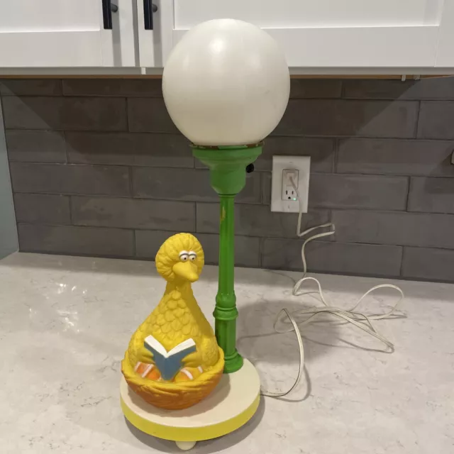 Vintage Big Bird Reading Table Lamp Sesame Street Double Lighted 19" TESTED!!!