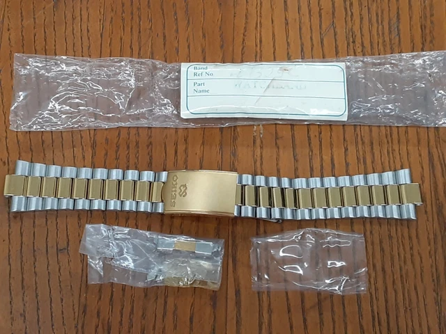 New/Old Stock,Discontinued 2-Tone SEIKO Watch Bracelet 20mm Semi-Curved Ends.