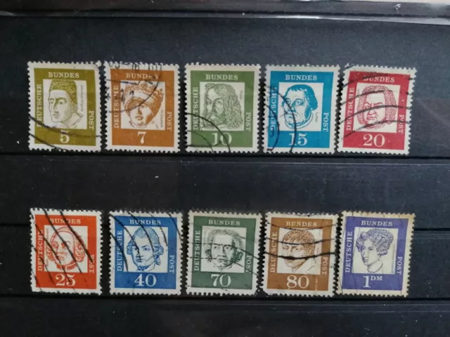 BRD 1961-65  Freimarken  Bedeutende Deutsche 10 Marken- gestempelt