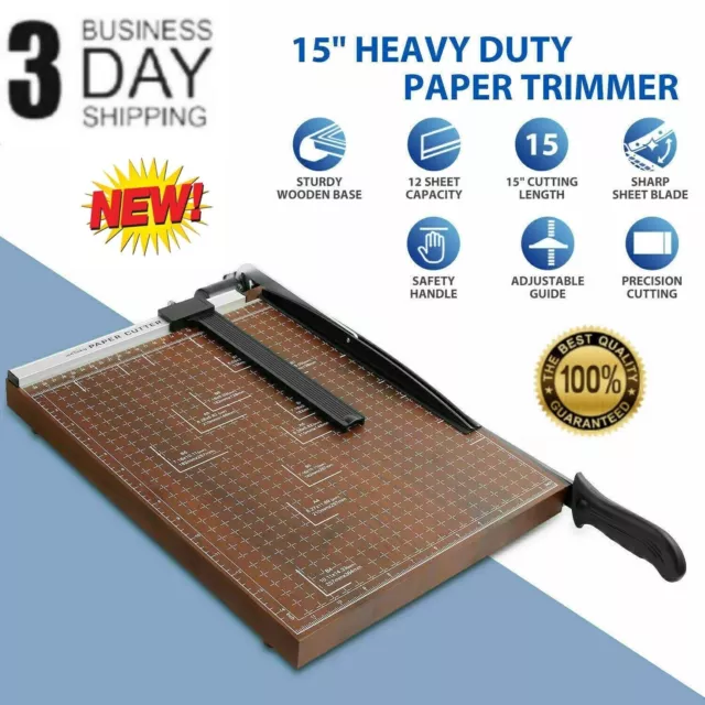 Paper Cutter heavy Duty For Cardstock 15"Metal Base Guillotine Page Trimmer NEW!