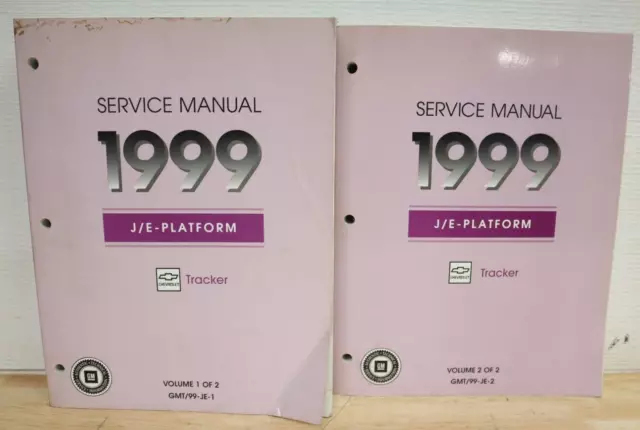 1999 Chevy Tracker Shop Manual 2 Volume Set 99 Chevy Geo Repair Service Books US