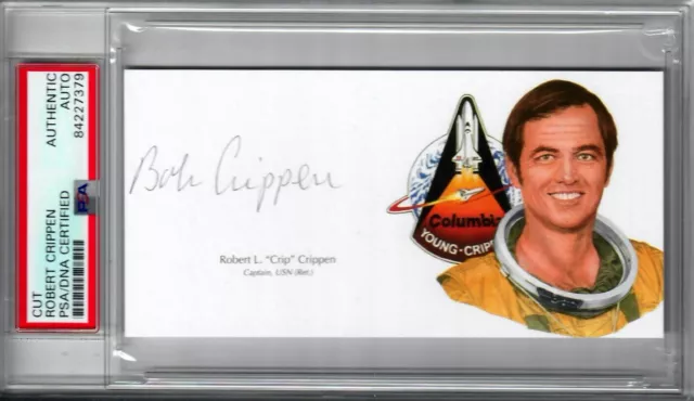 Robert Crippen Signed Cut Signature Psa Dna 84227379 Columbia Sts-1 Astronaut