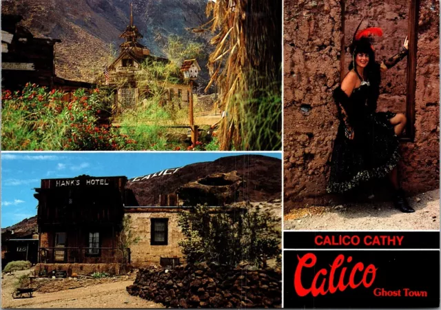 Calico Ghost Town San Bernardino County Regional Calico Cathy Chrome Postcard